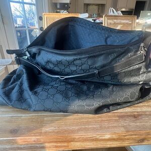 Gucci Black Monogram Duffel Bag